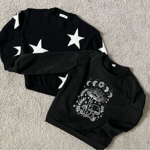 Girls Black and White Sweaters Bundle 9